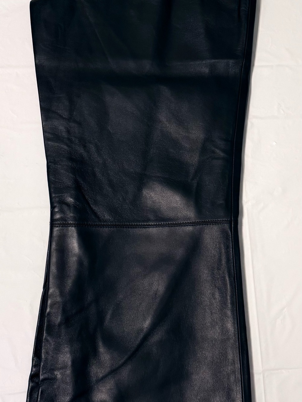 Black Wide-Leg Leather Pants